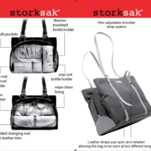 StorkSak ‘Gigi’ tote in chocolate and cream